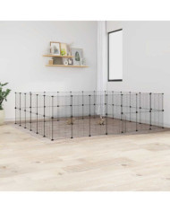 Cage animaux de compagnie à 52 panneaux et porte Noir 35x35 cm | Mobilier & Déco