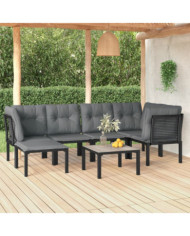 Salon de jardin 7 pcs noir et gris résine tressée | Mobilier & Déco