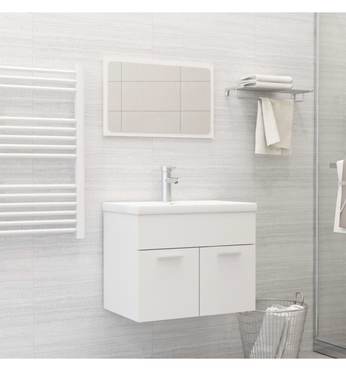 Ensemble de meubles de salle de bain Blanc Aggloméré | Mobilier & Déco
