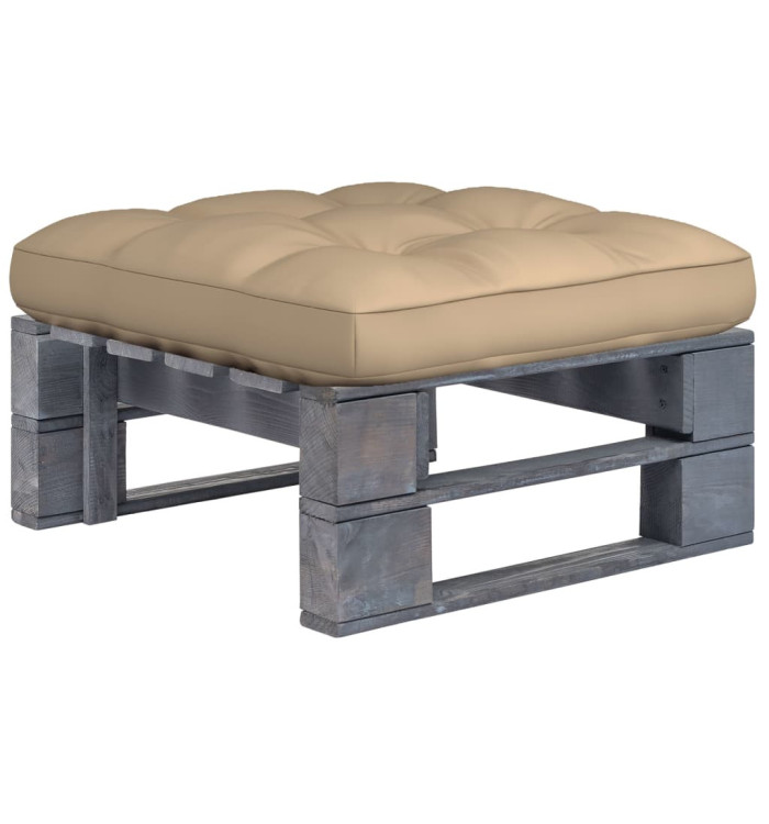 Pouf palette de jardin Bois de pin imprégné de gris | Mobilier & Déco