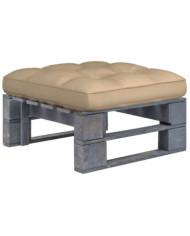 Pouf palette de jardin Bois de pin imprégné de gris | Mobilier & Déco