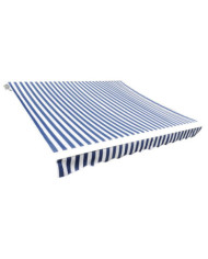 Toit d'auvent Toile Bleu et blanc 4x3 m (Cadre non inclus) | Mobilier & Déco