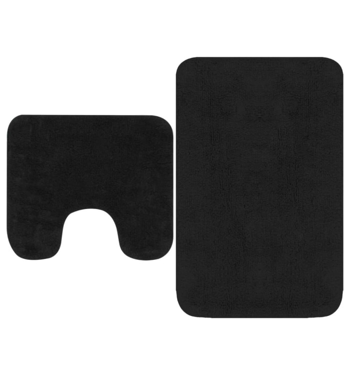 Tapis de salle de bain 2 pcs Tissu Anthracite | Mobilier & Déco