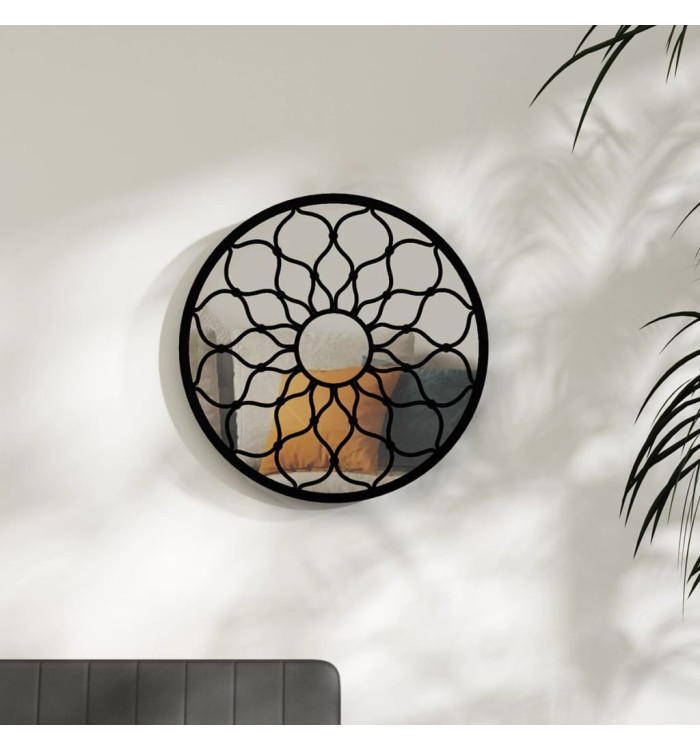 Miroir Noir 60x3 cm Fer pour utilisation à l'intérieur | Mobilier & Déco