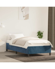 Cadre de lit sans matelas bleu foncé 100x200 cm velours | Mobilier & Déco