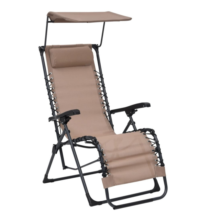 Chaise pliable de terrasse Textilène Taupe | Mobilier & Déco