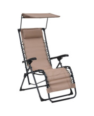 Chaise pliable de terrasse Textilène Taupe | Mobilier & Déco