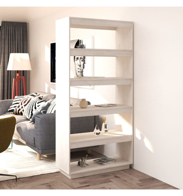 Bibliothèque/Séparateur de pièce Blanc 80x35x167 cm Pin massif | Mobilier & Déco