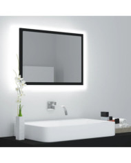 Miroir à LED de salle de bain Noir 60x8,5x37 cm Acrylique | Mobilier & Déco