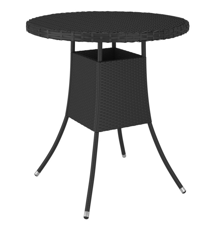 Table de jardin Noir 70x70x73 cm Résine tressée | Mobilier & Déco