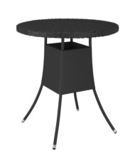Table de jardin Noir 70x70x73 cm Résine tressée | Mobilier & Déco