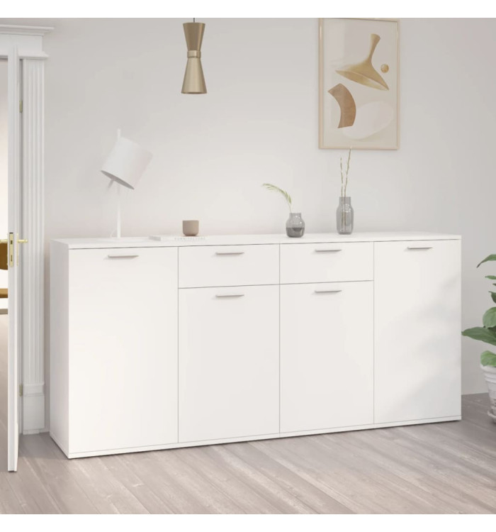 Buffet Blanc 160x36x75 cm Bois d'ingénierie | Mobilier & Déco