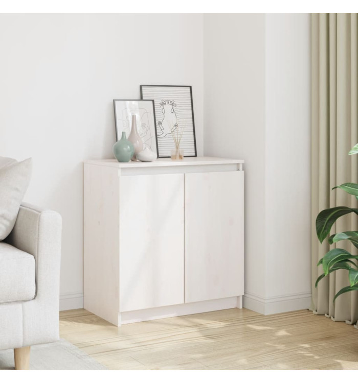 Armoire latérale blanc 60x36x65 cm bois de pin massif | Mobilier & Déco