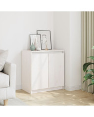 Armoire latérale blanc 60x36x65 cm bois de pin massif | Mobilier & Déco