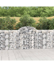 Paniers à gabions arqués 3 pcs 200x30x100/120 cm Fer galvanisé | Mobilier & Déco