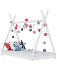 Cadre de lit d'enfant Blanc Bois de pin massif 90 x 200 cm | Mobilier & Déco