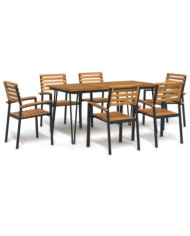 Ensemble à manger de jardin 7 pcs bois d'acacia solide et métal | Mobilier & Déco