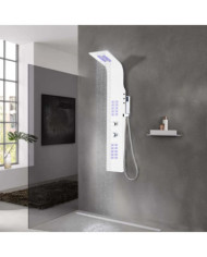 Panneau de douche aluminium 20x44x130 cm blanc | Mobilier & Déco