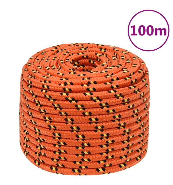 Corde de bateau Orange 12 mm 100 m Polypropylène | Mobilier & Déco