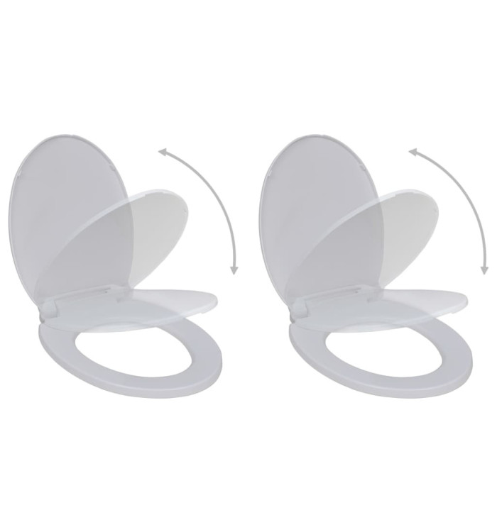 Abattant WC avec frein de chute 2 pcs Plastique Blanc | Mobilier & Déco