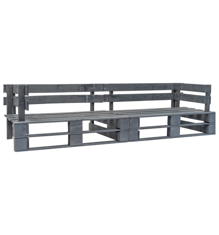 Canapé palette de jardin 2 places gris bois | Mobilier & Déco
