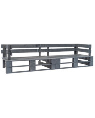 Canapé palette de jardin 2 places gris bois | Mobilier & Déco