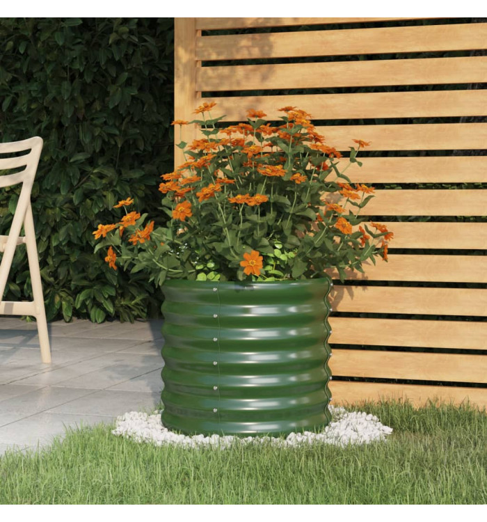 Jardinière de jardin Acier enduit de poudre 40x40x36 cm Vert | Mobilier & Déco