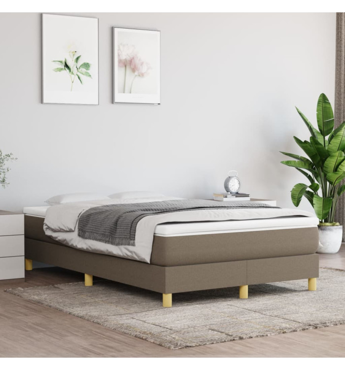 Sommier à lattes de lit avec matelas Taupe 120x200 cm Tissu | Mobilier & Déco