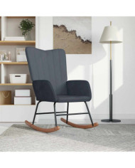 Chaise à bascule Gris foncé Velours | Mobilier & Déco
