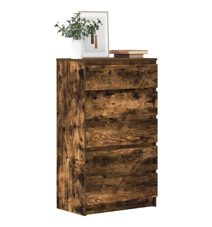 Commode Chêne fumé 60x36x103 cm Bois d'ingénierie | Mobilier & Déco