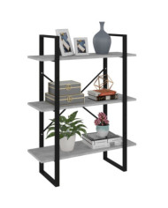 Bibliothèque gris béton 80x30x105 cm bois d'ingénierie | Mobilier & Déco