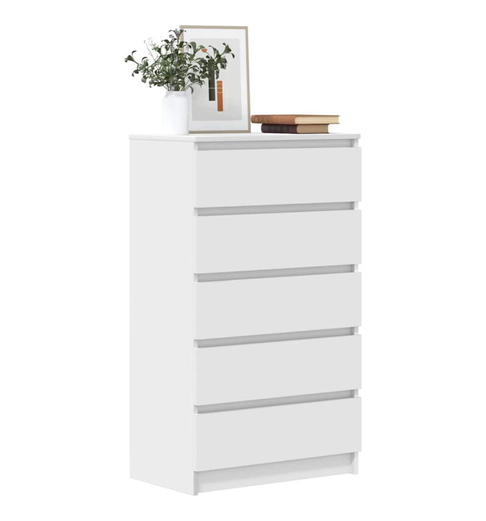 Commode Blanc 60x36x103 cm Bois d'ingénierie | Mobilier & Déco