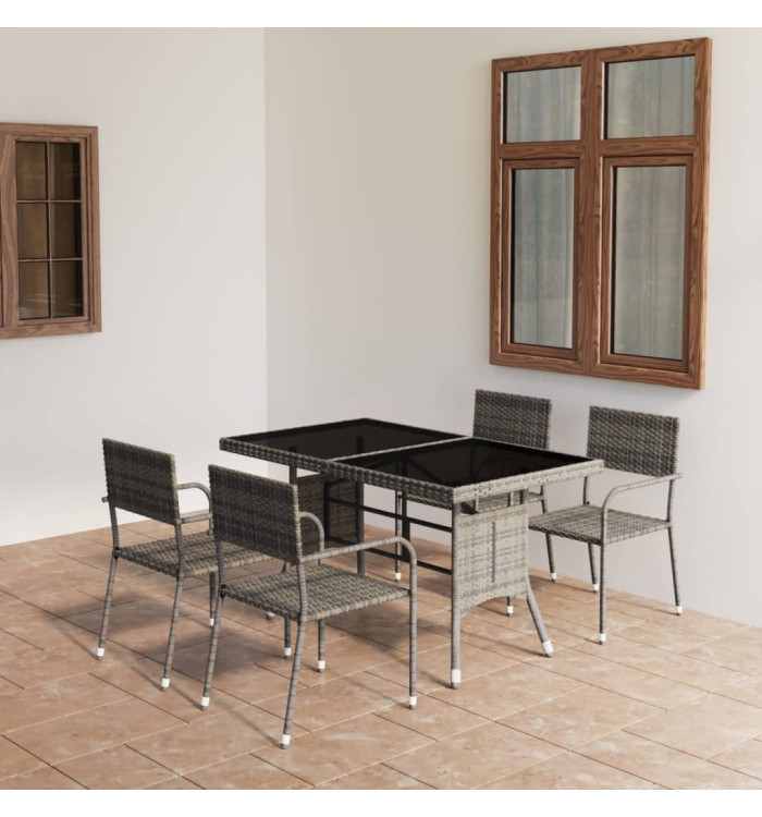 Ensemble à manger de jardin 5pcs Résine tressée Anthracite gris | Mobilier & Déco