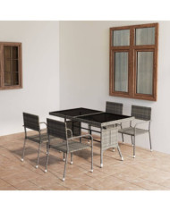 Ensemble à manger de jardin 5pcs Résine tressée Anthracite gris | Mobilier & Déco