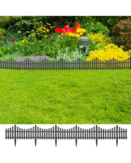 Bordures de pelouse 17 pcs Anthracite 10 m PP | Mobilier & Déco