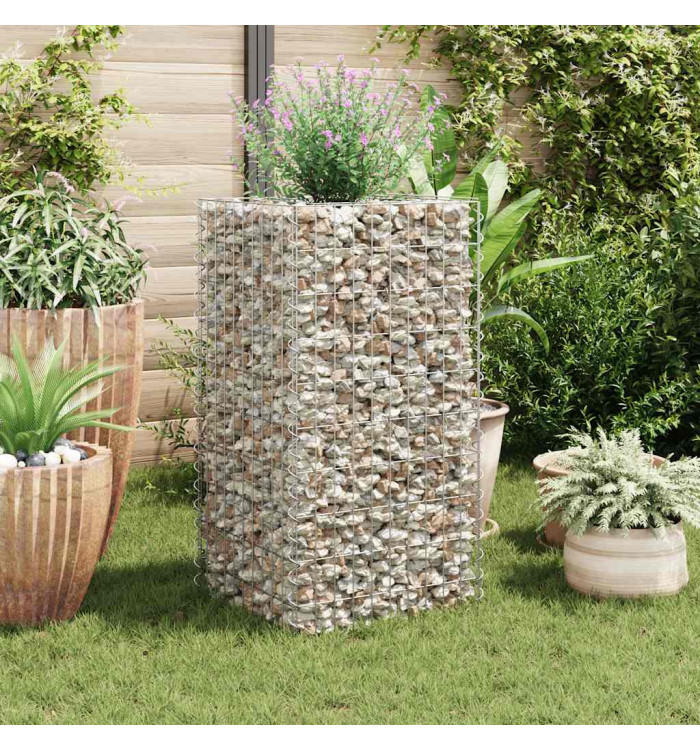 Lit surélevé à gabion Acier 50x50x100 cm | Mobilier & Déco