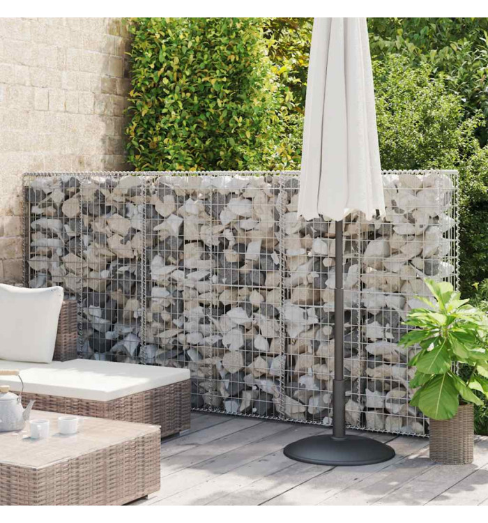 Mur à gabion avec couvercles Acier galvanisé 100x20x150 cm | Mobilier & Déco