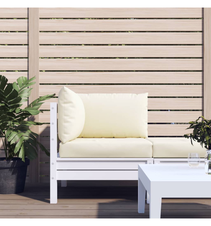 Coussins de palette lot de 3 blanc crème tissu oxford | Mobilier & Déco