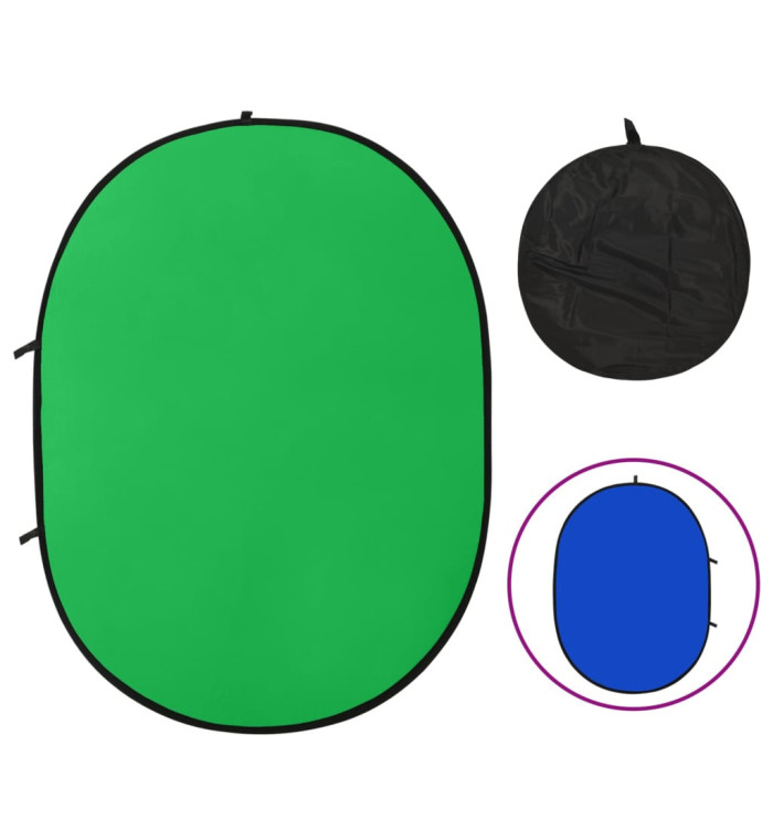 Écran de fond de studio ovale 2 en 1 Vert et bleu 200x150 cm | Mobilier & Déco
