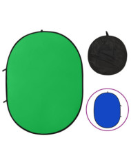 Écran de fond de studio ovale 2 en 1 Vert et bleu 200x150 cm | Mobilier & Déco