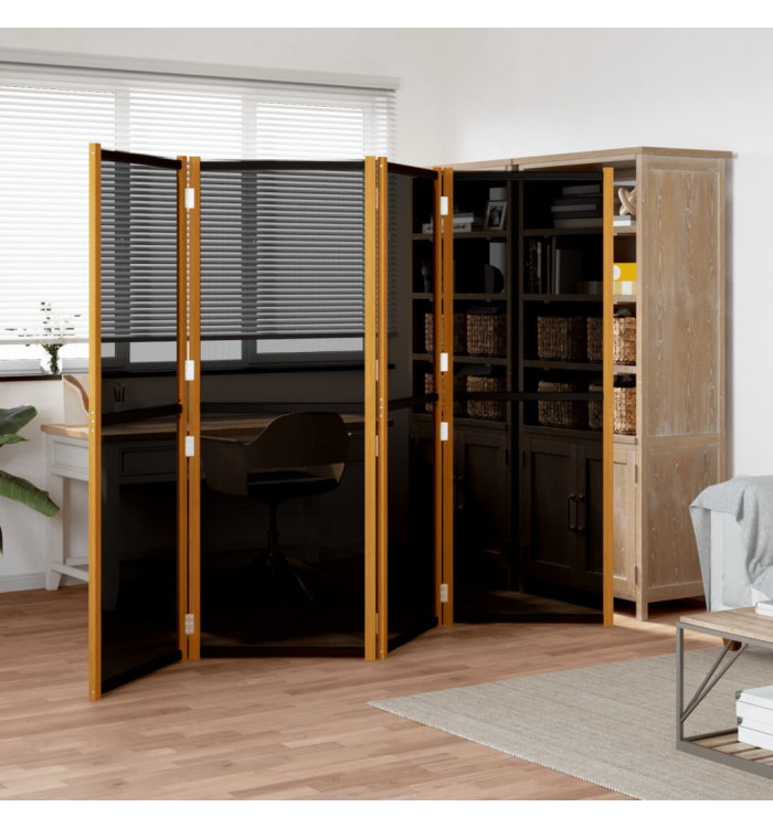 Cloison de séparation 4 panneaux Noir 280x180 cm | Mobilier & Déco