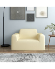Housse extensible de canapé Crème Jersey de polyester | Mobilier & Déco