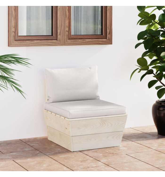Canapé central palette de jardin avec coussins Épicéa imprégné | Mobilier & Déco