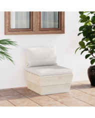 Canapé central palette de jardin avec coussins Épicéa imprégné | Mobilier & Déco