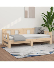 Lit coulissant sans matelas bois de pin massif 2x(90x200) cm | Mobilier & Déco
