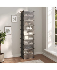 Étagère à chaussures Noir 44x32x174 cm PP | Mobilier & Déco