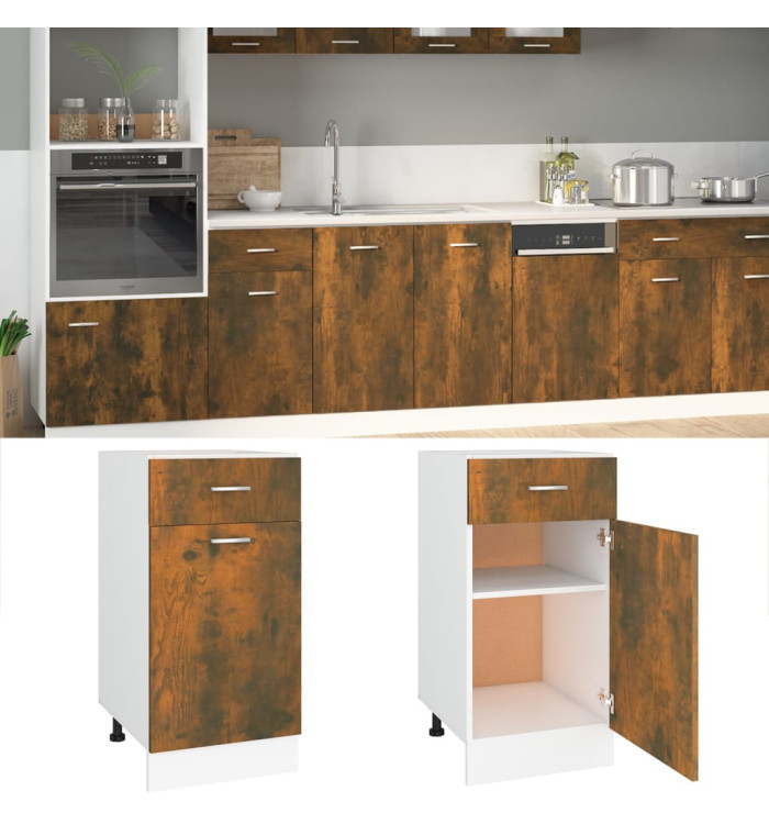 Armoire de plancher à tiroir "Lyon" Chêne fumé 40x46x81,5 cm | Mobilier & Déco