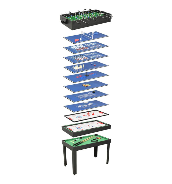 Table de jeu multiple 15 en 1 121x61x82 cm Noir | Mobilier & Déco