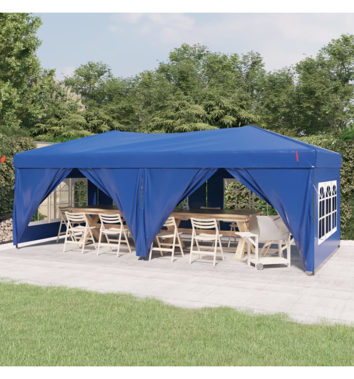 Tente de réception pliable avec parois Bleu 3x6 m | Mobilier & Déco