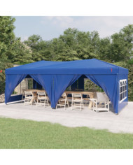 Tente de réception pliable avec parois Bleu 3x6 m | Mobilier & Déco